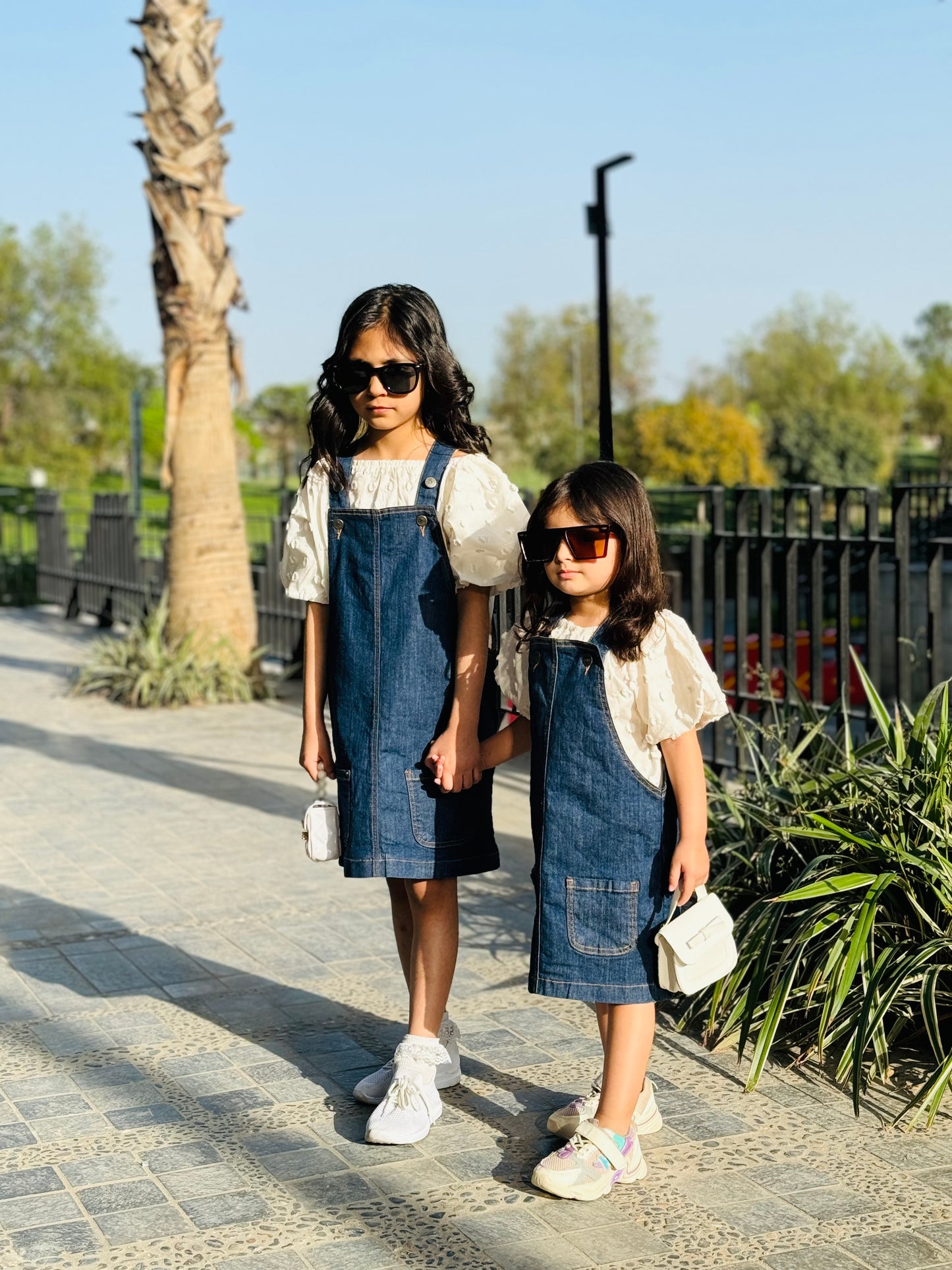 Denim Dungaree Skirt | Dark Wash