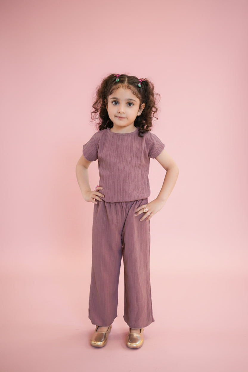 Crinkle Fabric Top and Trousers Set