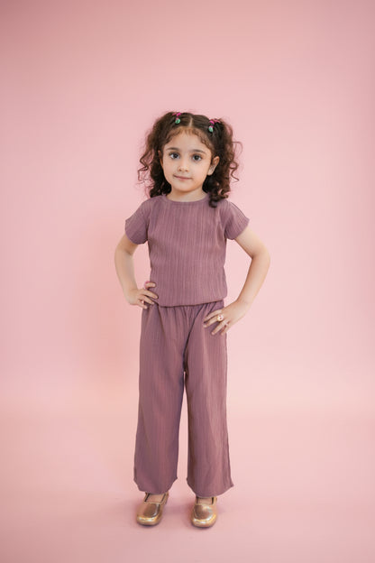 Crinkle Fabric Top and Trousers Set