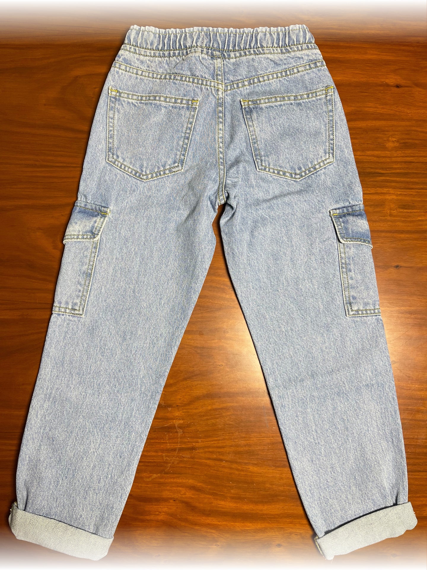 Denim Cargo Pants for kids | Light wash | Unisex