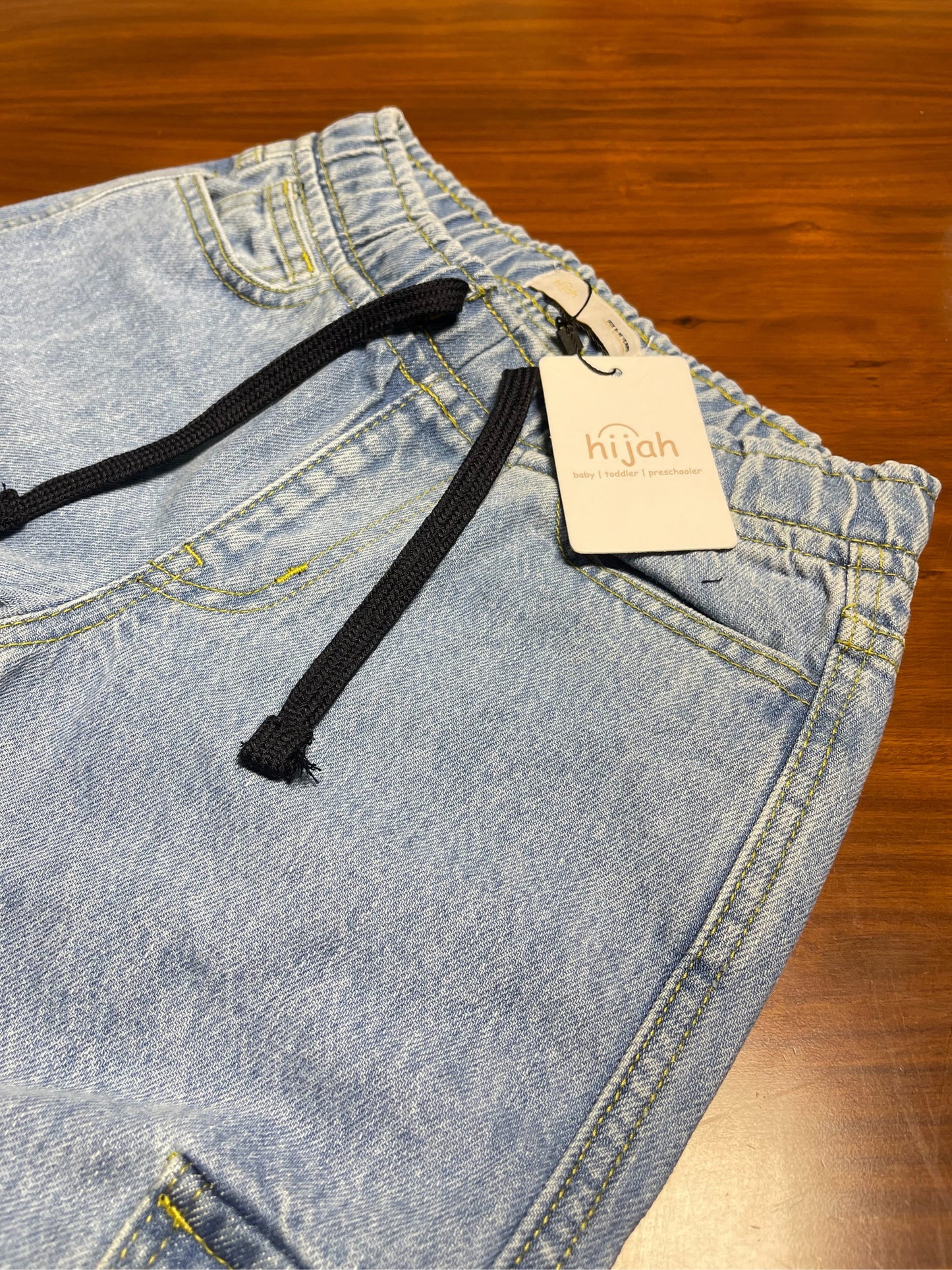 Denim Cargo Pants for kids | Light wash | Unisex