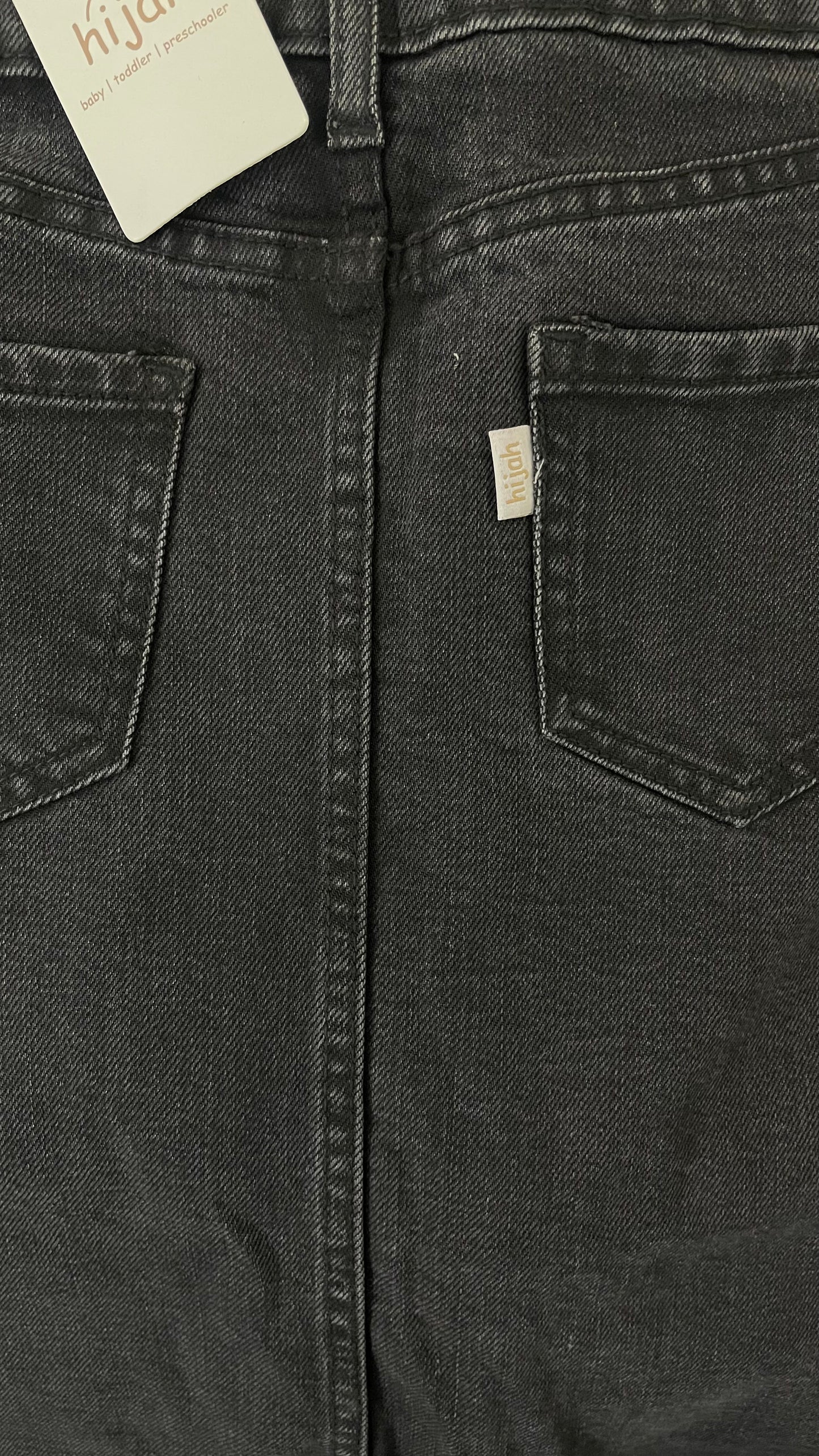 Stone Black | Denim Long Skirt