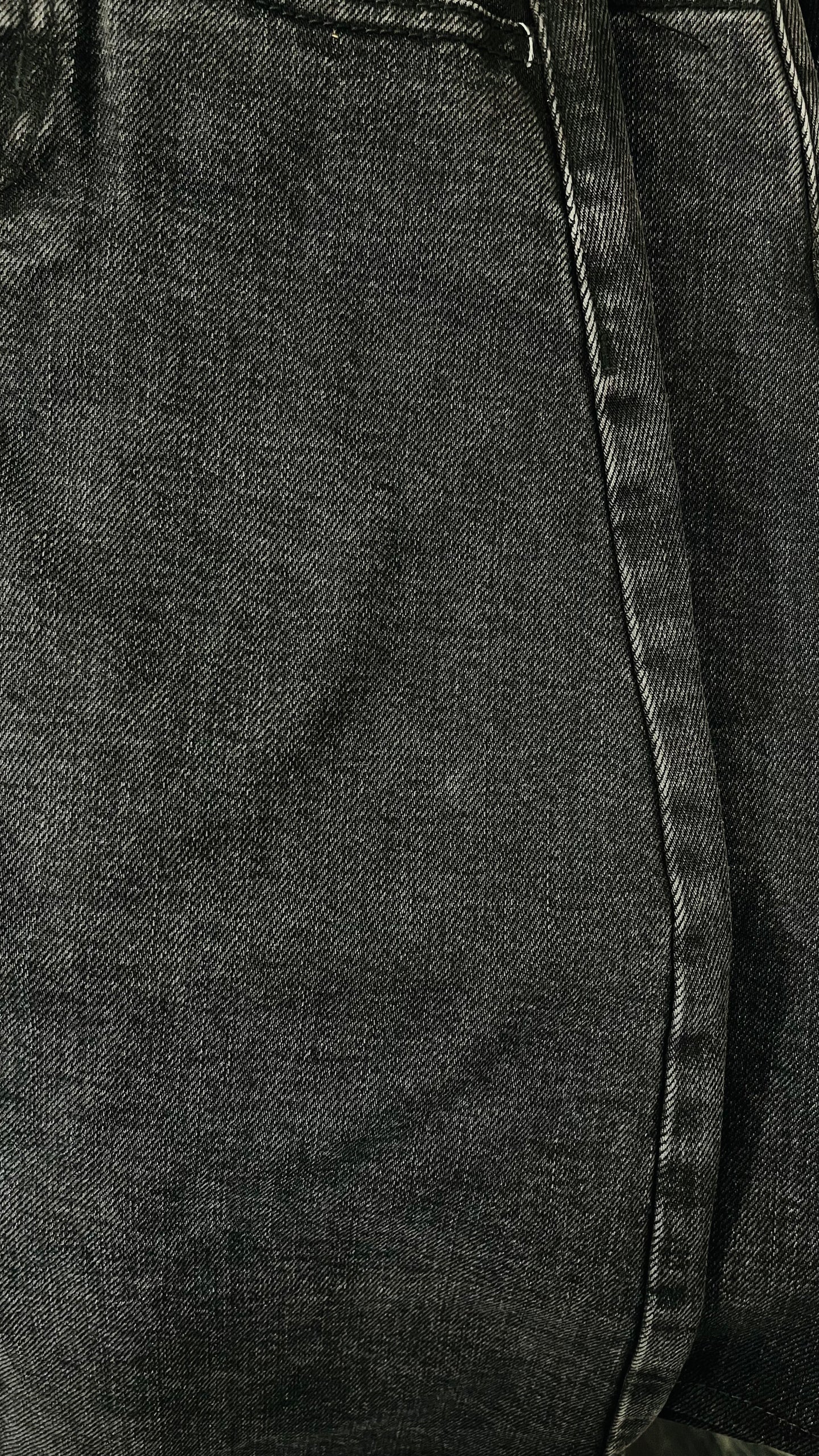 Stone Black | Denim Long Skirt