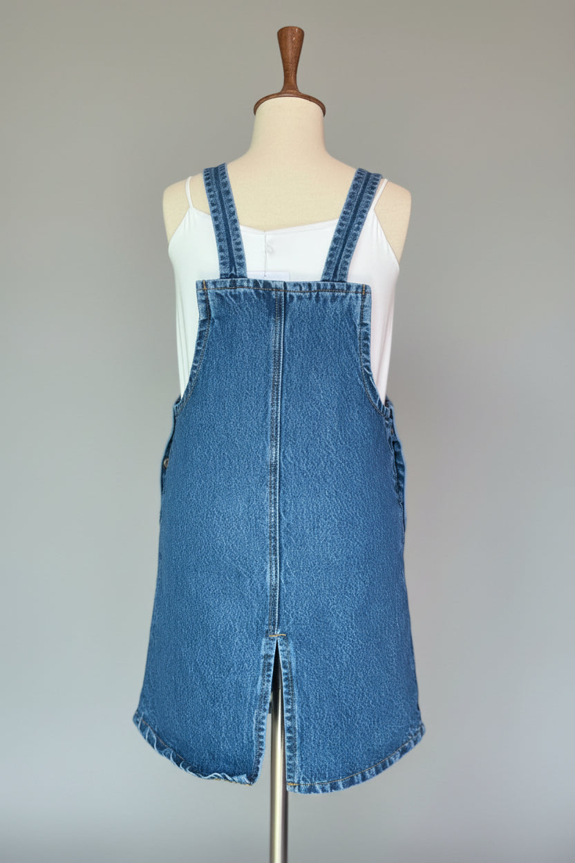 topshop moto denim pinafore dress Dark Blue for Kids – Hijah VENDOR COLOR-CREAM Blue Denim Tulla Midi White Size:M/L UK10/12