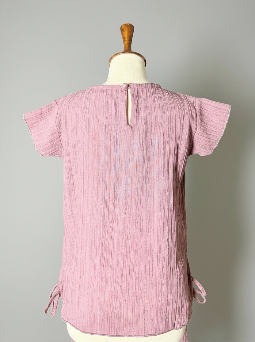 Crinkle Fabric Top and Trousers Set