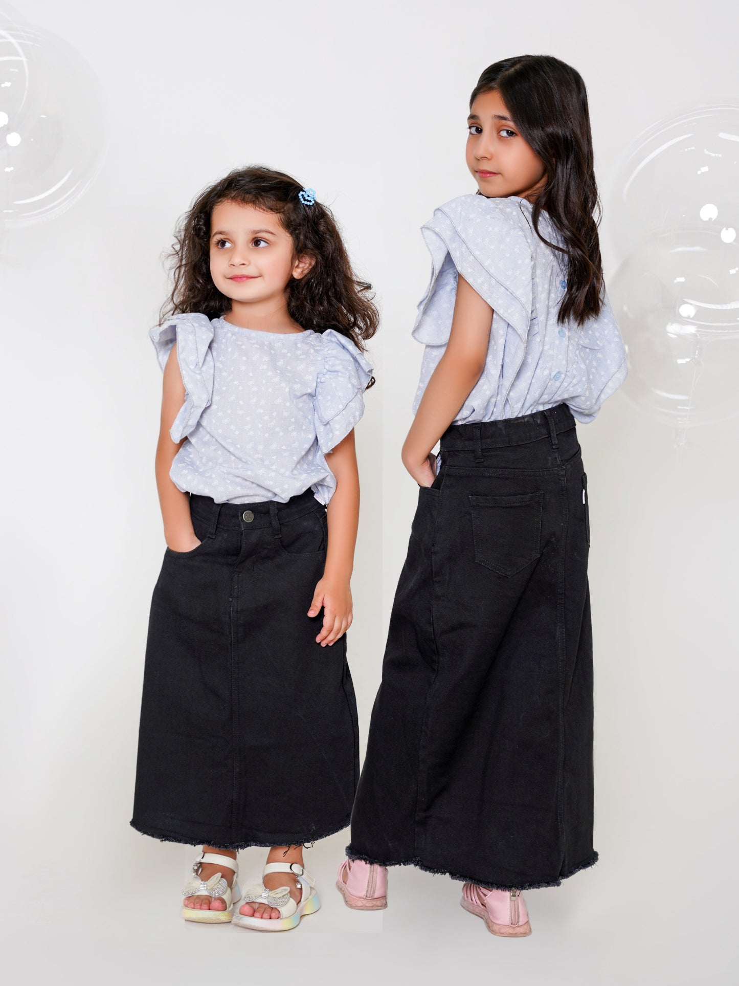 Jet Black | Denim Skirt | Ankle Length