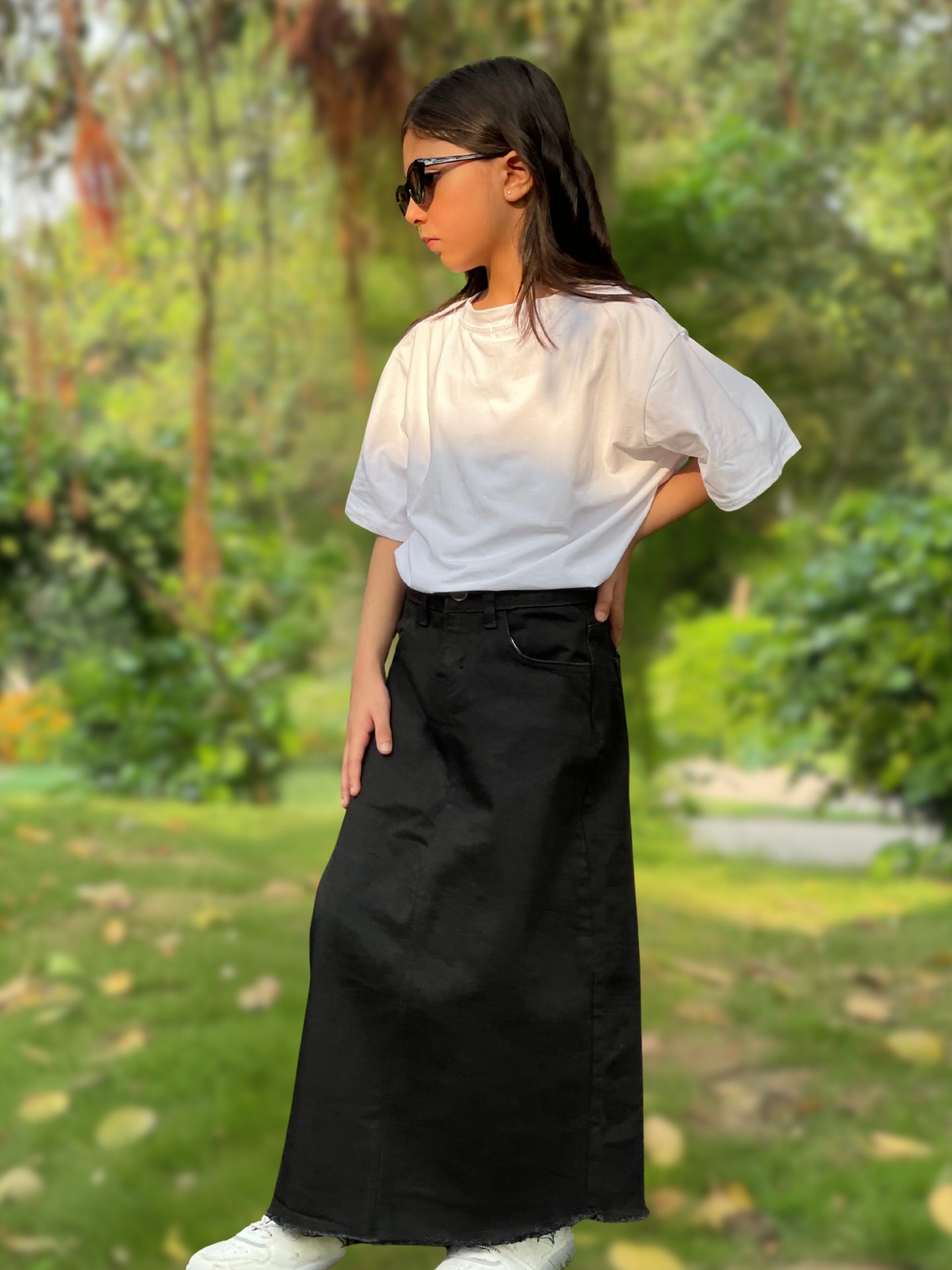 Jet Black | Denim Skirt | Ankle Length