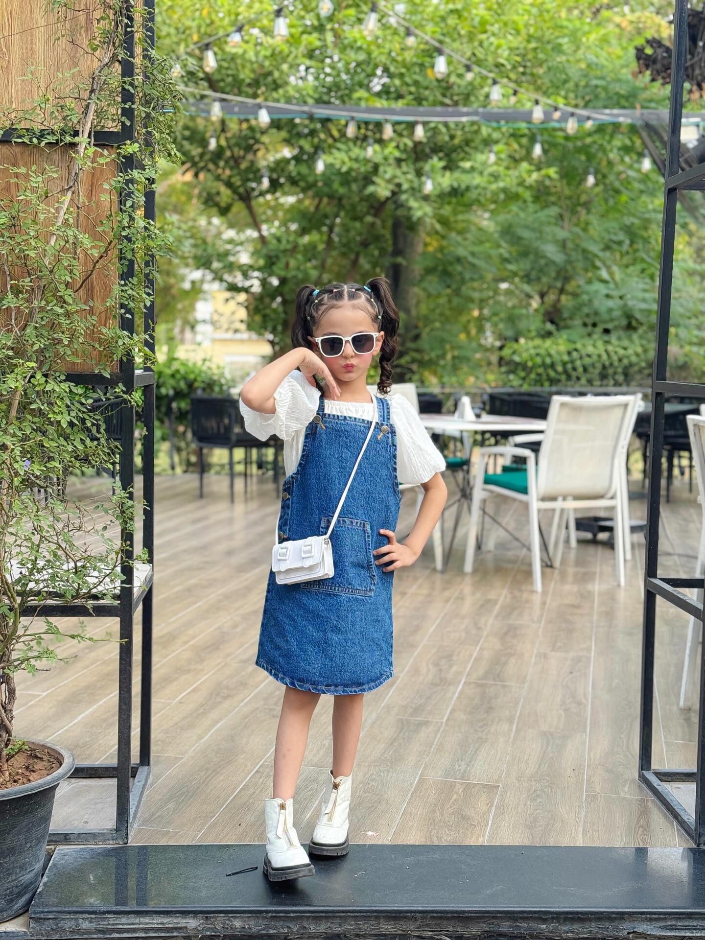 Denim Pinafore | Dark Blue